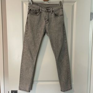 Levi's 512 grey straight jeans, W 28/L 30